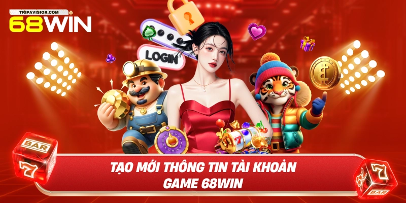 Tạo mới thông tin tài khoản game 68WIN
